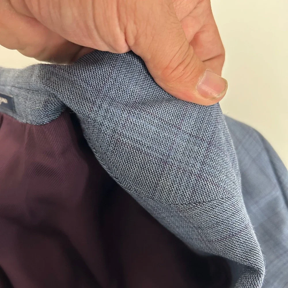 Cremieux Sport Coat Mens 46R Blue Glen Plaid Loro Piana Wool Blazer Canada